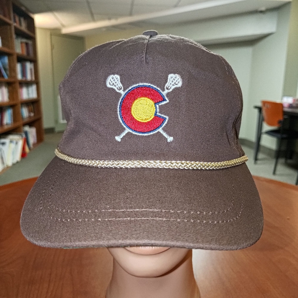Colorado Lacrosse Embroidered Logo Leather Strapback Hat Cap w/Rope
